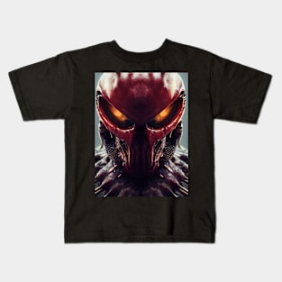 Spooky demonic reptilian alien 3d art conceptual illustration Kids T-Shirt